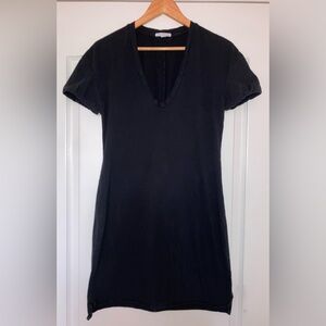 Standard James Perse Black Supima Cotton Short Sleeve Mini Dress 2/M